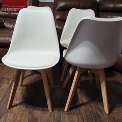 Midcentury Style Dining Chairs with Cushion - Set of 4