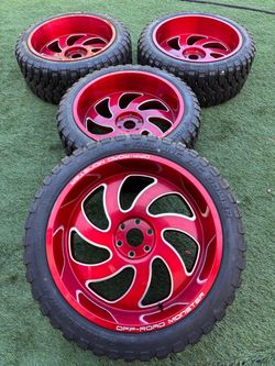24x12 Chevy Silverado Subaru Nissan Titan rims and tires