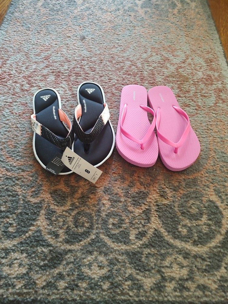 Brand New Adidas And Old Navy Flip Flops They Come In The Pair Size 8 Women's