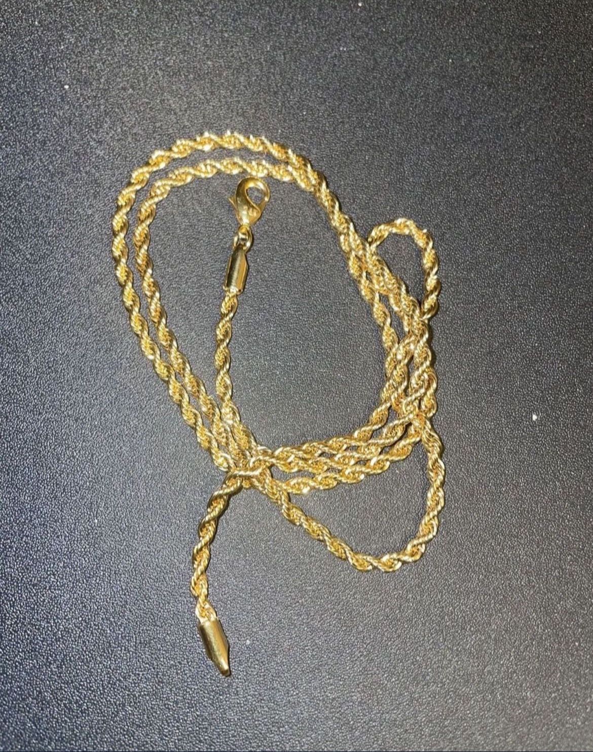 24k Gold Finish Rope Chain