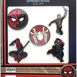 Marvel Studios: Spider-Man "No Way Home" Metal-based and Enamel 5 Lapel Pin Set Comes in an Officially Licensed Box