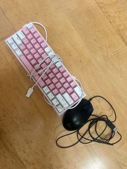 Redragon K617 Fizz 60% Wired RGB Gaming Keyboard and Logitech wired mouse