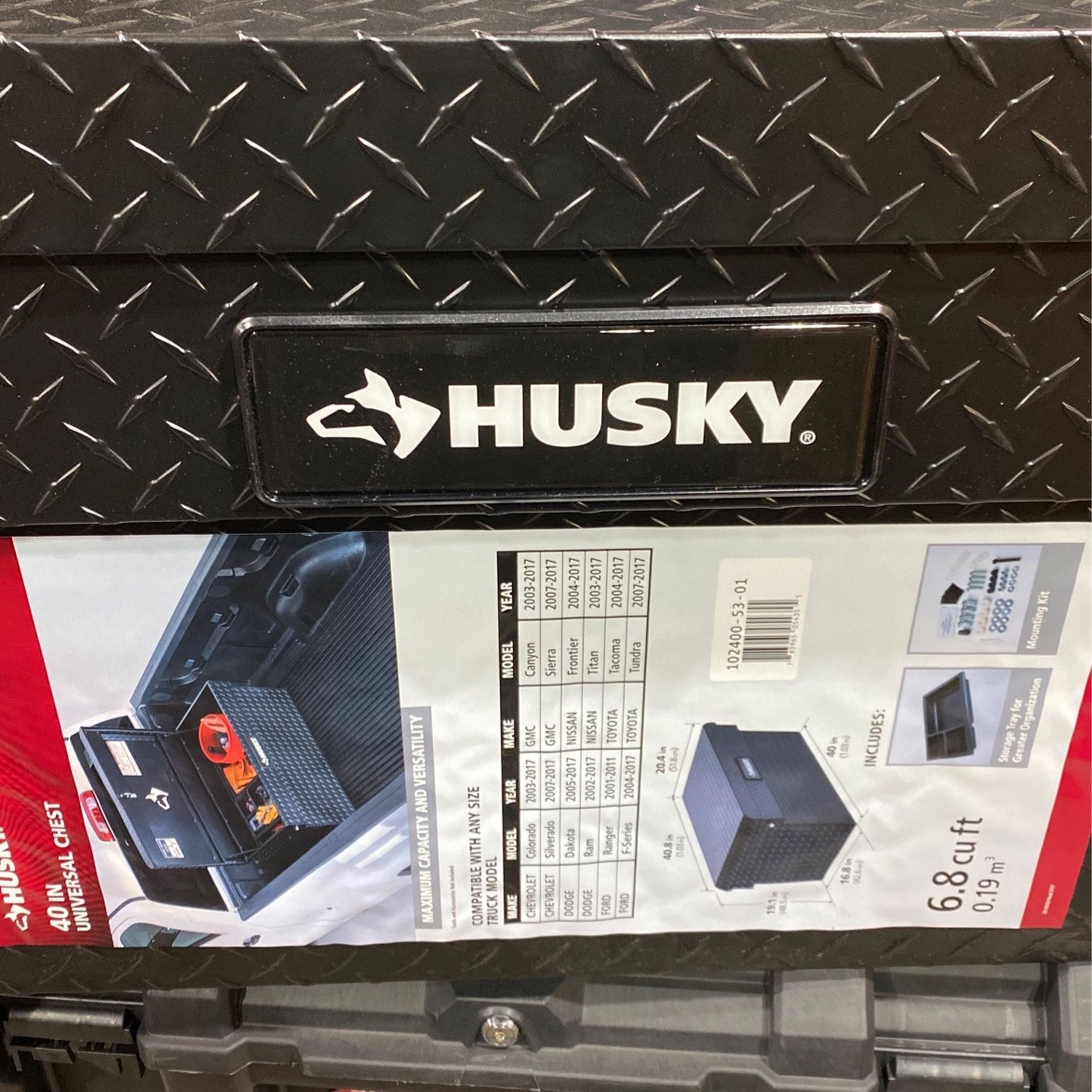 Husky 40.8 Matte Black Aluminum Full Size Chest Truck Tool Box