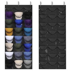 New Hat Organizer Racks for Baseball Caps, Visible Hat Holder Rack for Wall Door with 3 Hooks