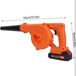 Cordless Leaf Blower 24V with 2 Batt & Charger, 2-in-1 Electric Leaf Blower and Vacuum, Lightweight Handheld Design for Lawn Care, Patio, Garage 