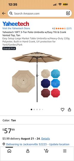 10FT 3-Tier Patio Umbrella - Sombrilla para patio