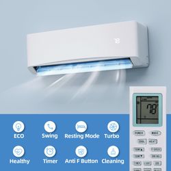 New 12000 BTU Mini Split Air Conditioner & Heater With AHRI Certified, 17 SEER2 115V Inverter System, Covers Up to 750 Sq. Ft, Complete Installation K