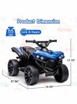 Garvee 6V Kids Electric ATV 4 Wheeler with Music & Lights, 1.8 MPH Ride-on Toy, Foot Pedal, Durable Wheels, Ideal Gift for Toddlers & Children
