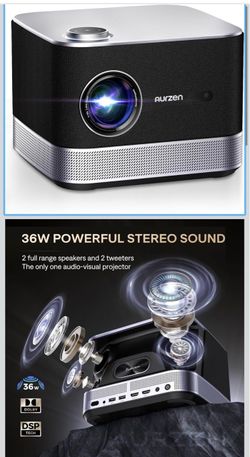 Aurzen Home Projector with Built-In Stereo Sound