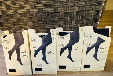 Women's Flat Knit Fleece Lined Tights - Size Medium/Large. Brand: A New Day. Unused. $5 Each  - In Navy and Black.