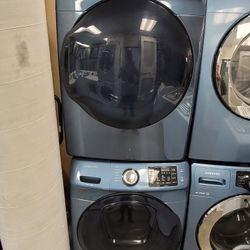 Samsung AddWash Front Loading Washer And Stackable Gas Dryer Set 