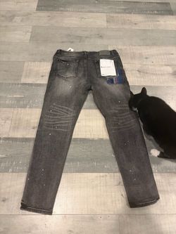 Black purple jeans