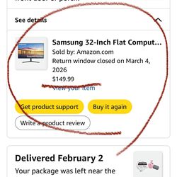 Samsung 32” Monitor – Like New (Barely Used) – Moving Sale!