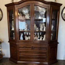Vintage Brazilian Rosewood China Hutch Cabinet (please read)