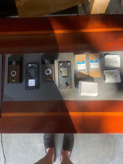 2 PACK BUNDLE  PAIR - RING VIDEO DOORBELL ( 2ND GEN ) 2 DOORBELLS, CHIME ( 2ND GEN ), 2 WALL MOUNTS w / METAL BRACKETS  + BRANDED MEDIA