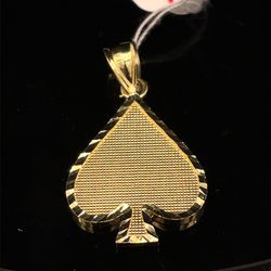 10KT Yellow Gold Spade Pendant 2.30g 182654/14