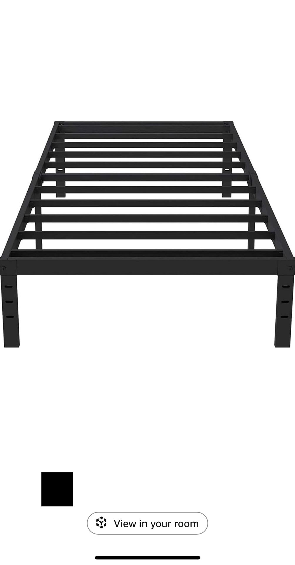 Twin Bed Frames No Box Needed 18 Inch Tall Max 1000 Pound Heavy Duty Metal Twin Size Platform Easy Assembly Noise Free Black