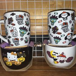 Hello Kitty And Friends Ceramic bowls And mugs bundle Of 4 NWT NEW