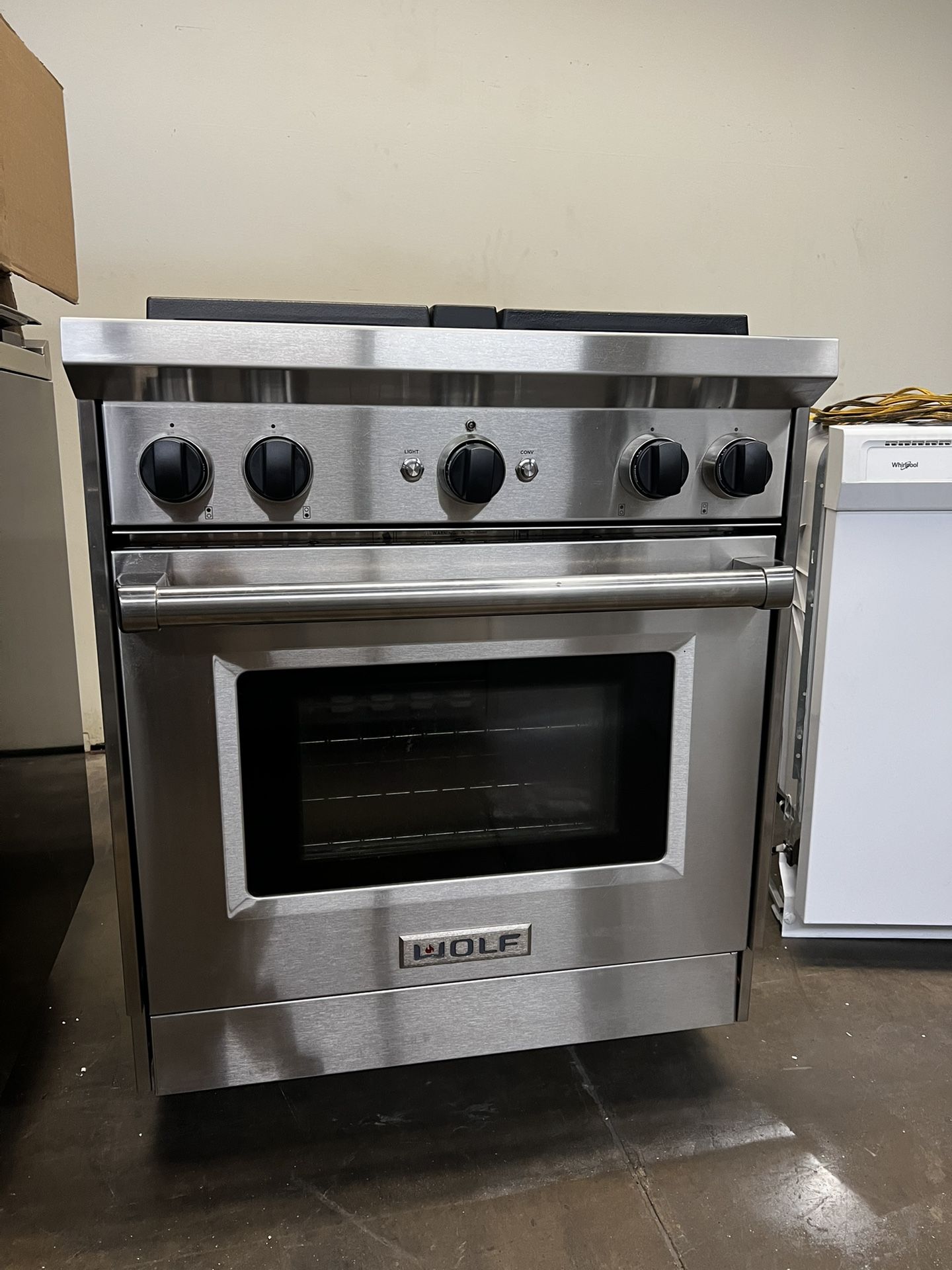 Wolf 30”Wide All Gas Range Stove Stainless Steel 4Burners