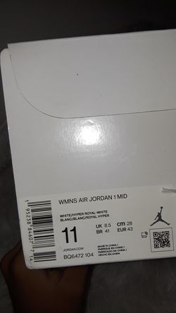 Jordan 1 Mid Kentucky Blue (Size 11 WMNS/8.5Mens)