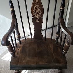 Antique American Colonial Wood Rocking Chair
