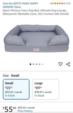 Brand new. Small. Qpets Memory Foam Dog Bed, Ultimate Dog Lounge, Naterproof, Washable Cover, Skin Contact Safe (Small)
