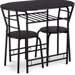 3 pcs Dining Set Table and 2 Chairs Bistro