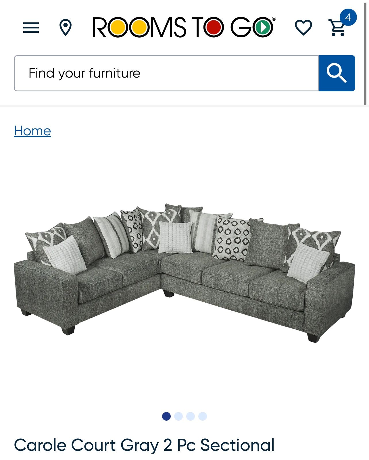 ποΈ Clean Gray 2Pc Sectional β Spacious & Super Comfy β $525