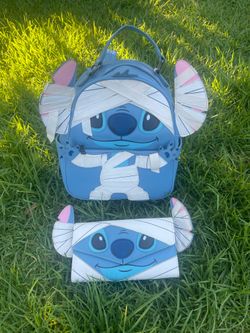 Disney Loungefly Mummy Stitch Halloween Backpack and Wallet