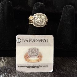 10k gold lab grown diamond ring set size 6