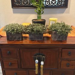 Topiary Faux Plants In Planters 