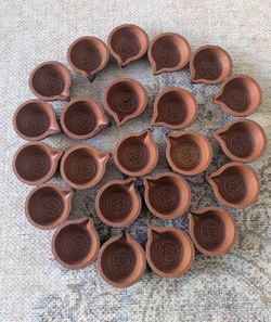 Set Of 23 Handmade Terracotta Clay Diya