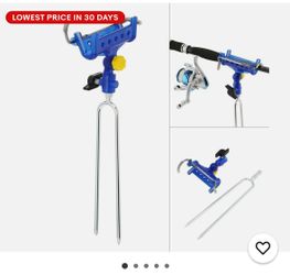 Auto Lock Ground Support Stand Fishing Rod Holder for Bank Fishing, Adjustable