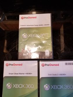 3 Xbox 360 Games Dark Souls 2, Sniper Ghost Warrior, Cabela's Adventure Camp (Kinect)