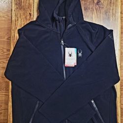 Men's Black Spyder Zip-up Jacket