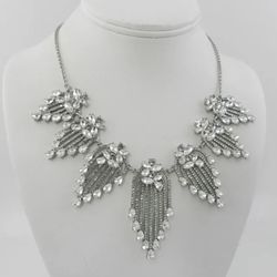 INC International Concepts Silver-Tone Crystal Statement Necklace, 17" + 3" Ext