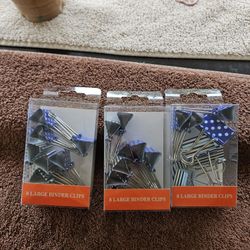 Boxes Of Binder Clips. New. Each