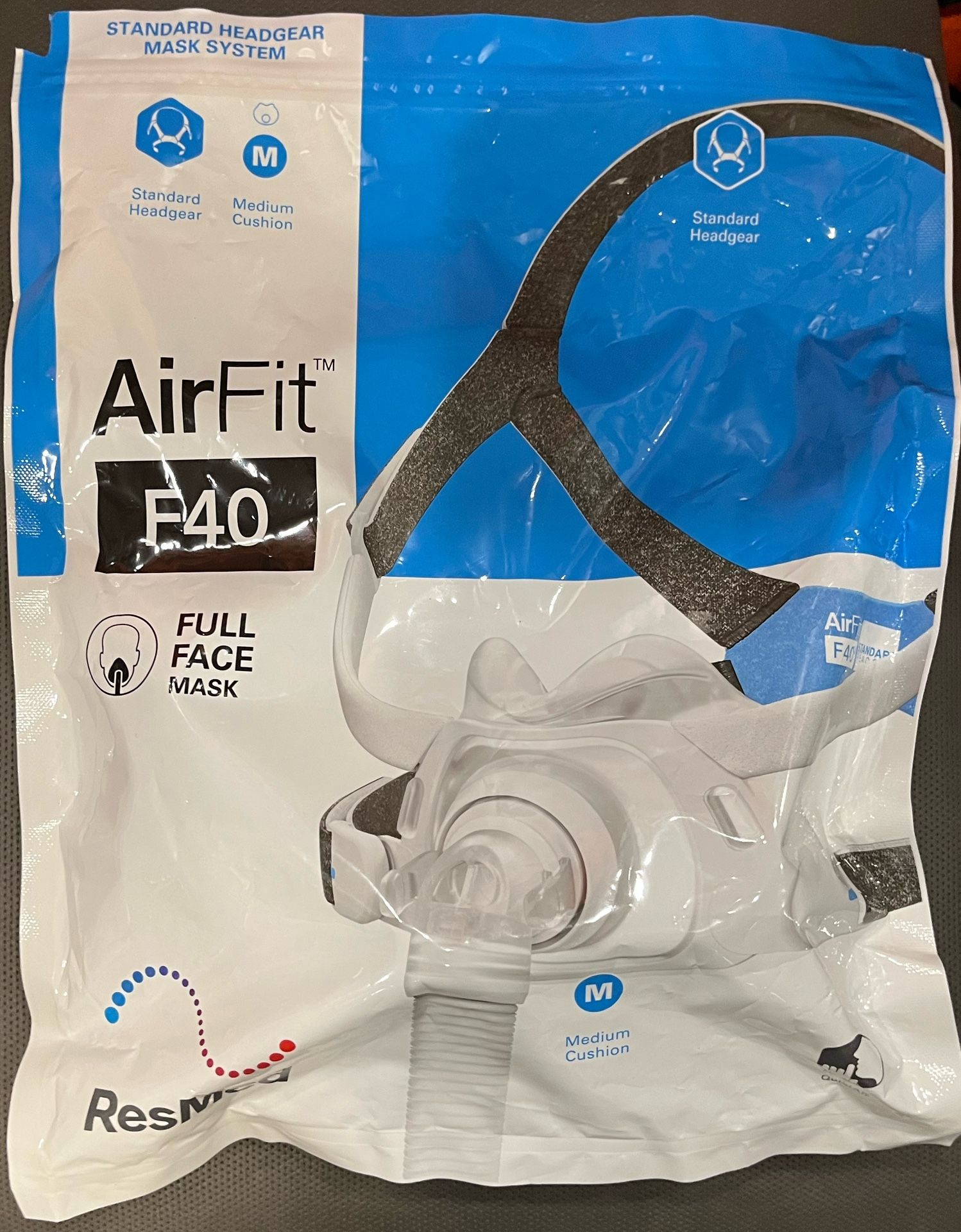 ResMed AirFit F40 Full Face Mask Kit.