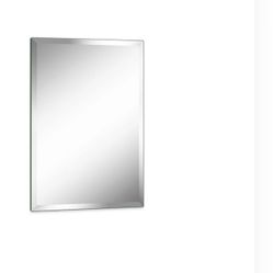 20"x30" Frameless Rectangle Wall Mirror with 1 inch Beveled Edge for Bathroom Vanity