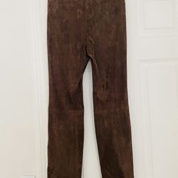 Vince New Brown Suede Leggins Pants Leather XS