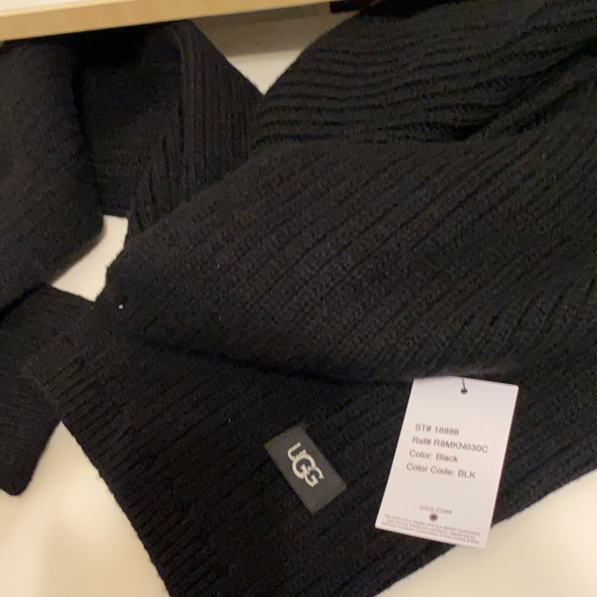 Black UGG Winter Knit Scarf