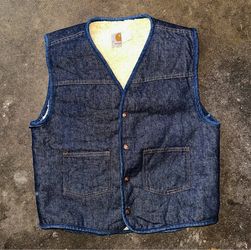 Vintage 1989’s Carhartt Sherpa-Lined Denim Vest XL