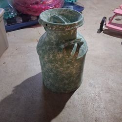 Repurposed Vintage Milk Can/Painted