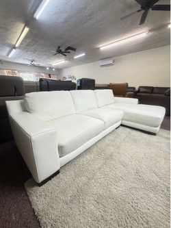 darrium 2-pc. leather sofa with chaise
