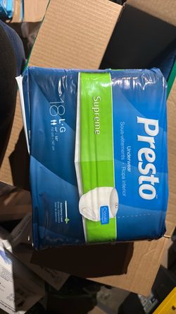 Presto Supreme Adult Underwear Size Large 18 Count