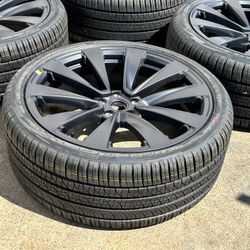 FREE DELIVERY NEW OEM 2025 Tesla Model X Plaid Wheels 265/35/22 & 285/35/22 Pirelli All Season