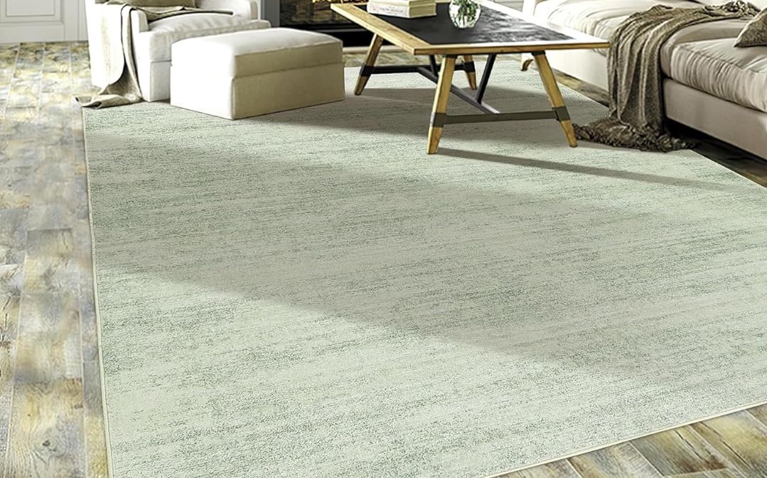 6x9 Washable Area Rug Carpet Sage Green Brand New