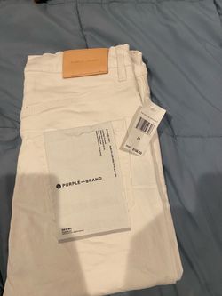 white purple jeans