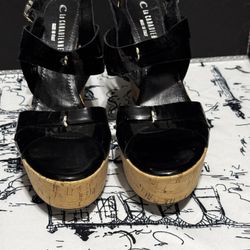 La Canadienne platform wedge sandals, size 40