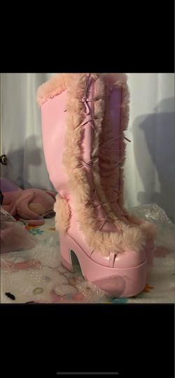 Pink rave boots
